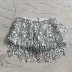 Women Tassel Skirts Shorts Sequins Hip Nightclub Skirt/Belly-dance